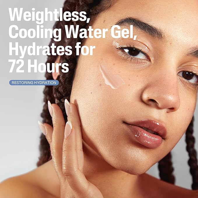 Cetaphil Deep Hydration Skin Restoring Water Gel with Hyaluronic and Polyglutamic Acid, Face Moisturizer, 72 Hour Hydration, For Dry, Dehydrated Sensitive Skin, Fragrance Free, 1.7 oz, Fragrance Free