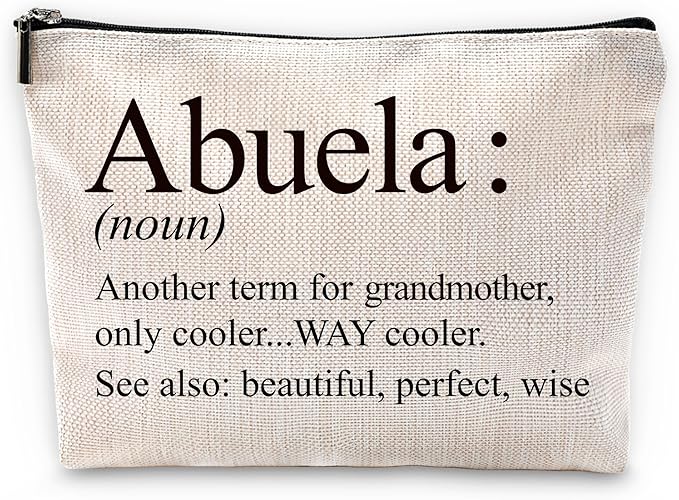 Sufamb Abuela Gifts Makeup Bag, Abuela Gifts for Mother's Day Birthday from Grandkids Cosmetic Bags, Best Grandma Gift Portable Small Toiletry Bag Zipper Makeup Pouch