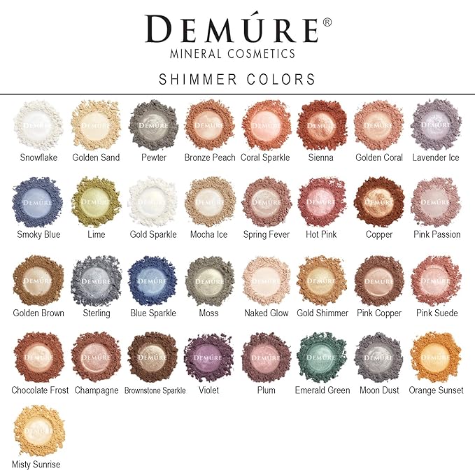 Demure Mineral Make Up (Gold Sparkle) Eye Shadow, Shimmer Eyeshadow, Loose Powder, Glitter Eyeshadow, Eye Makeup, Professional Makeup