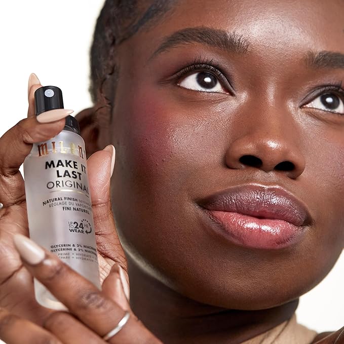 Milani Setting Spray + Primer, Make It Last Original - Natural Finish with Niacinamide for Hydration & Make It Last Dewy - Dewy Finish Moisturizing Formula for Glow on the Go - 2 Pack