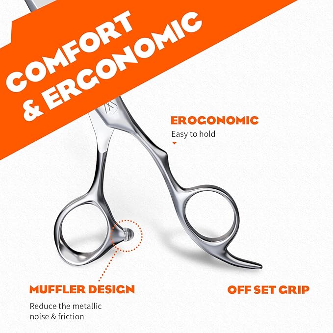 Sirabe HIGH-END 6.3" Professional Hair Cutting Scissors Shears - Ultra Sharp Blades for Precise Cutting - Barber Shears Haircut Scissors 440C Stainless Steel for Salon Hairstyling & Home Hairdressing