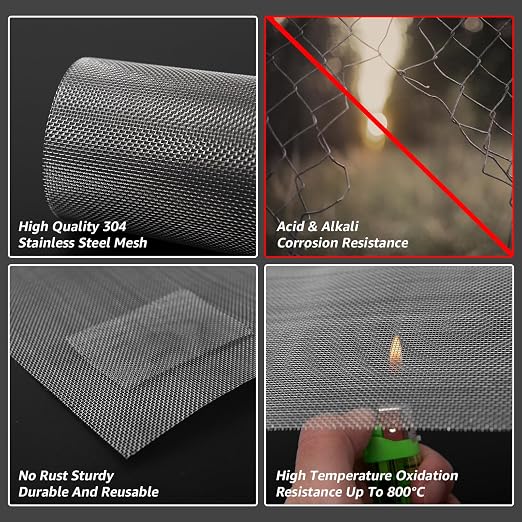2 Pack 12"x24" Wire Mesh, 5 Mesh Crimped Stainless Steel Mesh, Never Rust - Image 4