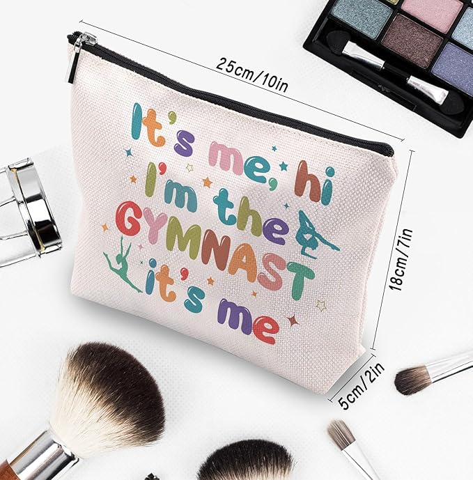 Gymnast Gymnastics Stuff Gifts Makeup Bag, Gymnast Graduation Birthday Gift,It's Me, Hi I'm The Gymnast Bag Gift For Women