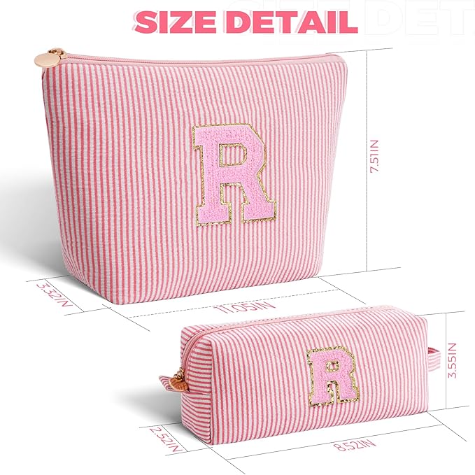 Personalized Anniversary Wife's Birthday Gifts,Mothers Day Gifts for Women,Wife Gifts from Husband,Cool Birthday Gifts for Wife,Makeup Bag Set Cosmetic Bag for Teen Girls - Peach,R