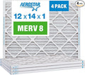 Aerostar 12x14x1 MERV 8 Pleated Air Filter, AC Furnace Air Filter, 4 Pack by AirFiltersDelivered