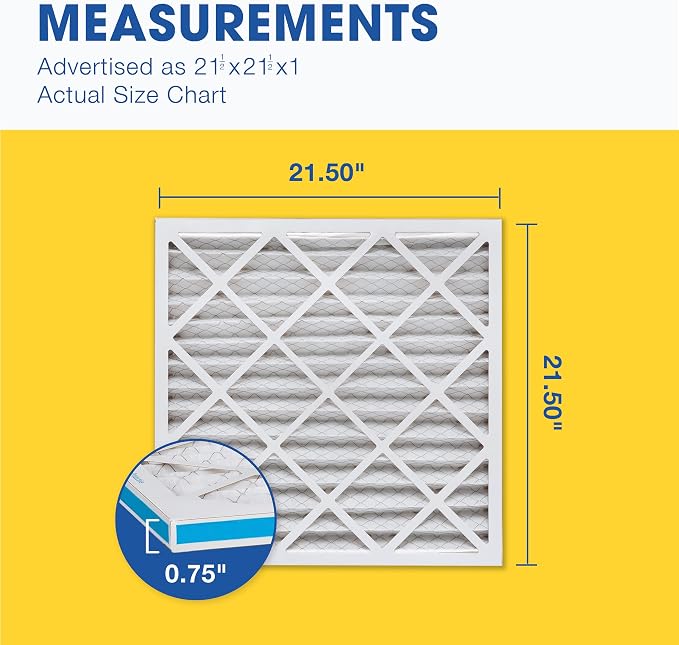 Aerostar 21.5x21.5x1 MERV 8 Air Filter, Pleated AC Furnace HVAC Filters - Image 2