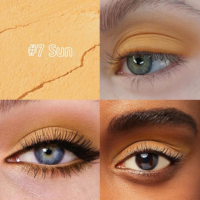 CHIFURE Eyeshadow Stick, Shimmer and Matte Cream Eye Shadow Brightener Sticks Eyeliner Pencil Crayon, Waterproof Long Lasting Eye Highlighter Stick Makeup,0.056 Oz(#7-Sun)