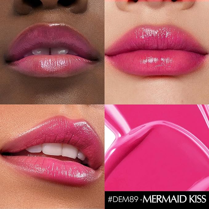 4Pc Hydrate Lipstick for Women Dark Red Hot Pink Nude Pink Moisture Lipstick Lip Gloss Long Lasting Lipsticks for Dry Lips, DM65/68/89/95