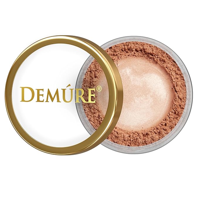 Demure Mineral Make Up (Bronze Peach) Shimmer Eyeshadow, Loose Powder, Glitter Eyeshadow, Eye Makeup, Professional Makeup