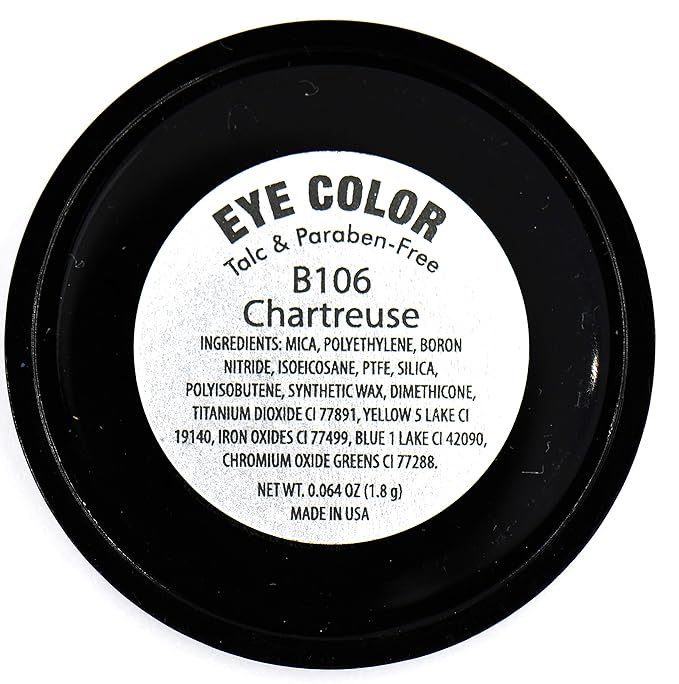 Chartreuse Bright Neon Yellow Green Shimmer Pressed Powder Single Vegan Eyeshadow; Talc, Paraben & Cruelty Free