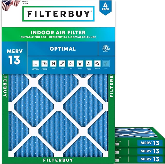 Filterbuy 15x20x1 Air Filter MERV 13 Optimal Smoke & Allergy Defense, by Filterbuy