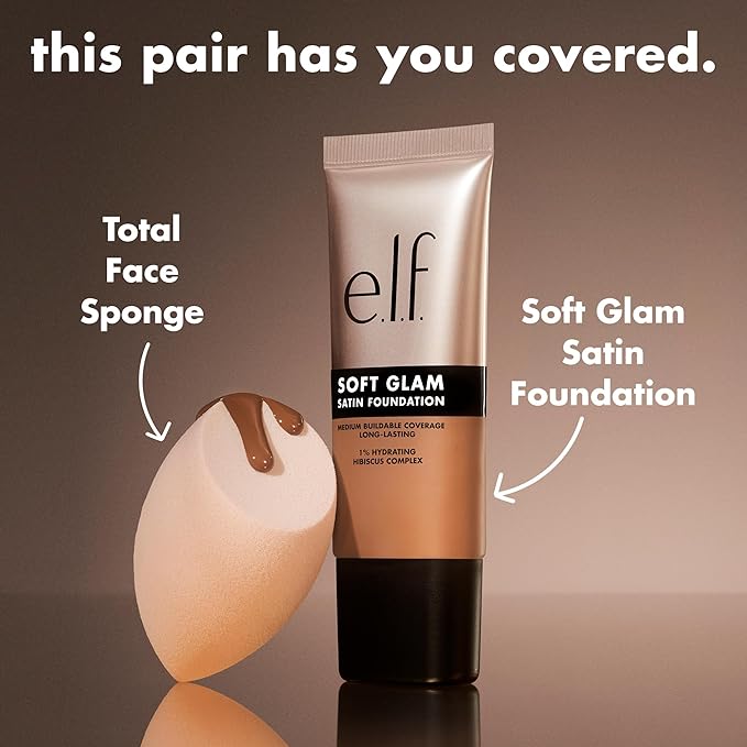 e.l.f. Soft Glam Foundation, Medium Coverage, Long-Lasting & Buildable Foundation For A Smooth, Satin Finish, Vegan & Cruelty-Free, 24 Light Warm