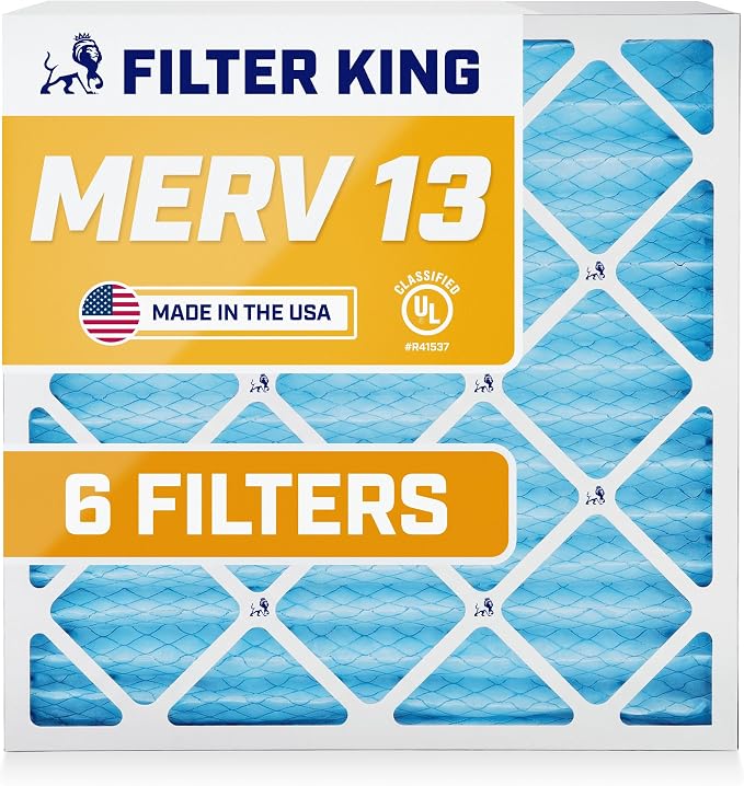 Filter King 12x24x1 Air Filter | 6-PACK | MERV 13 HVAC Pleated A/C Furnace by FilterKing