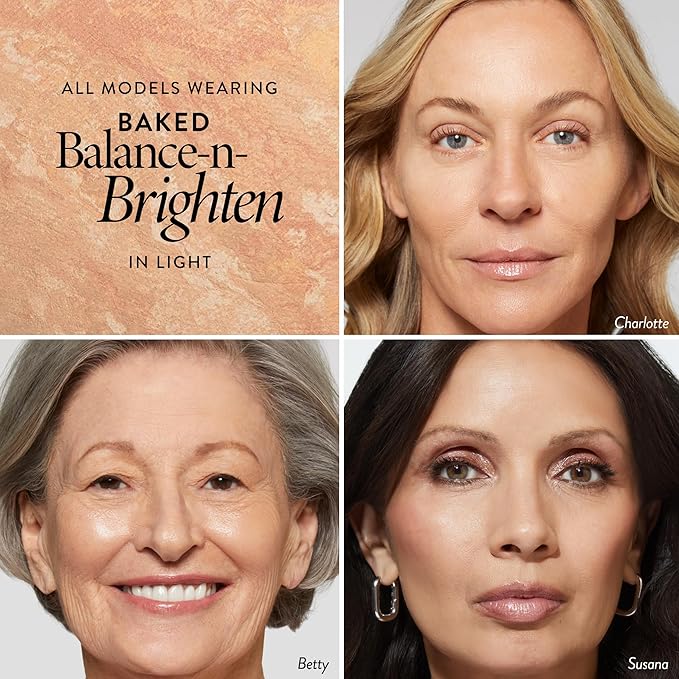LAURA GELLER NEW YORK Award-Winning Baked Balance-n-Brighten To Go Travel Size Color Correcting Powder Foundation - Light - Buildable Light to Medium Coverage - Demi-Matte Natural