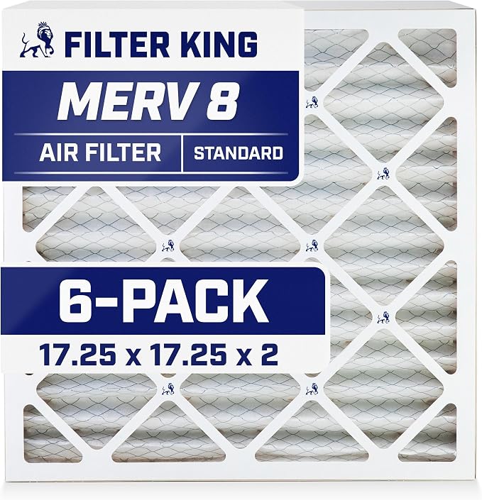 Filter King 17.25x17.25x2 Air Filter | 6-PACK | MERV 8 HVAC Pleated A/C Furnace by FilterKing