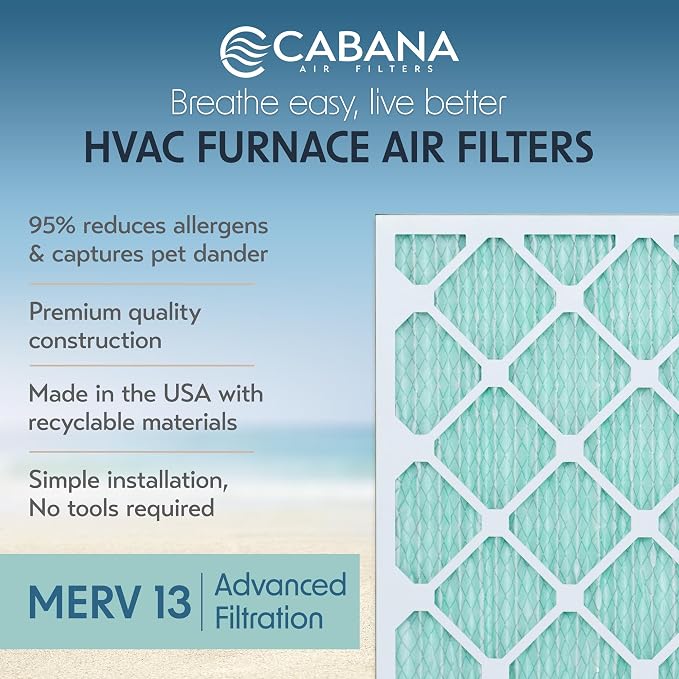 Cabana Filters 6-Pack 14x25x1 MERV 13 AC Furnace Air Filter - Image 2