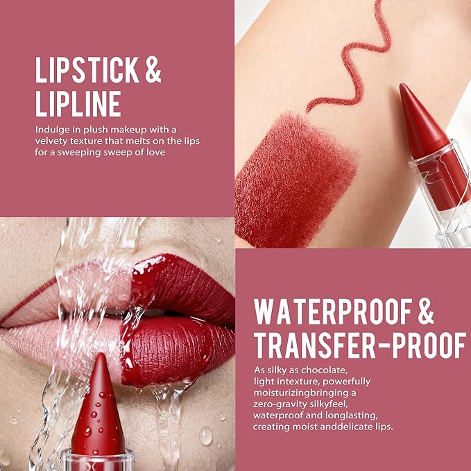 Nude Lipstick Gradient Matte Lipsticks Lip Liner Combo Set for Women Waterproof Long Lasting Lip Stick Pencil Cream Lip Liner and Lipstick Combo Makeup, E1