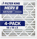 Filter King 19x19x2 Air Filter | 4-PACK | MERV 8 HVAC Pleated A/C Furnace by FilterKing