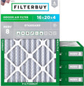 Filterbuy 16x20x4 Air Filter MERV 8 Essential Dust & Allergy Defense, by Filterbuy