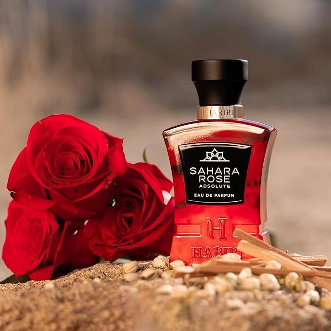 H HABIBI Sahara Rose Perfume for Men – 2.5 oz (75ML) Long Lasting Arabian Cologne, Floral Amber Woody Men Perfume, Luxury Fragrance Gift for Special Occasions