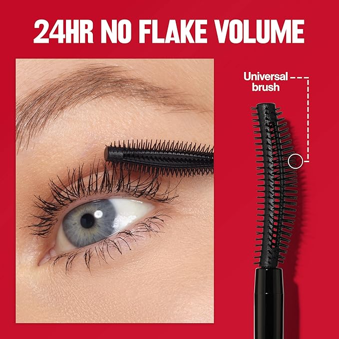 Revlon ColorStay Full Time Volumizing Mascara, 24 Hour Wear, Smudge-Proof, Non-Clumping, Flake-Free, Stocking Stuffer for Her, 411 Blackest Black, Waterproof