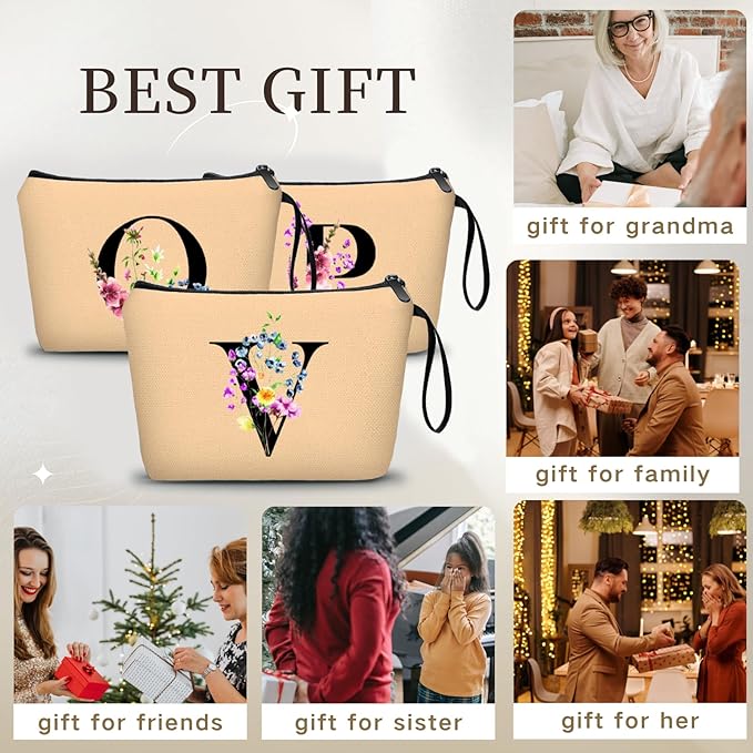 SEAMOON Maid of Honor Friendship Birthday Gifts for Women Her Aunt Sister Bridesmaid Coworkers Bride Personalized Makeup Cosmetic bag with Mirror Mothers Day Christmas Graduation V