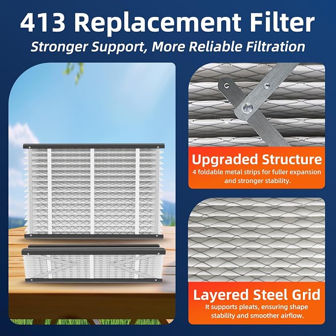413 Replacement Air Filter, MERV 13, Actual Size: 16"x28"x4", Nominal Size: - Image 4