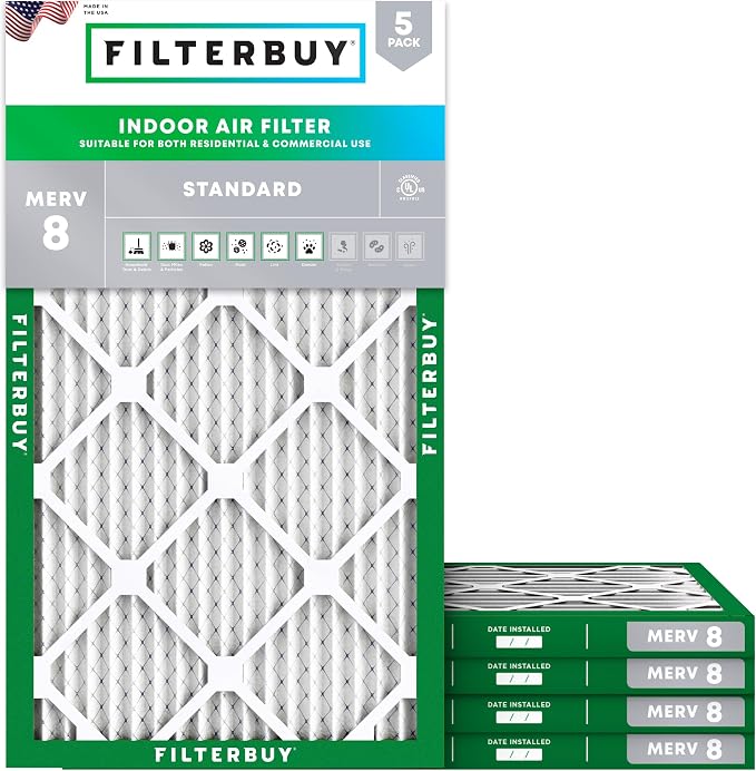 Filterbuy 18x36x1 Air Filter MERV 8 Essential Dust & Allergy Defense, by Filterbuy