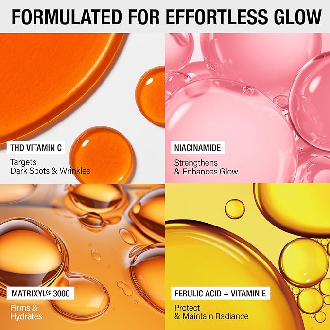 Vitamin C Brilliant Glow Face Serum – Korean Anti Aging Skincare with THD Ascorbate, Matrixyl 3000, Ferulic Acid & Ginseng – Visibly Reduces Dark Spots, Uneven Tone, Fine Lines & Wrinkles