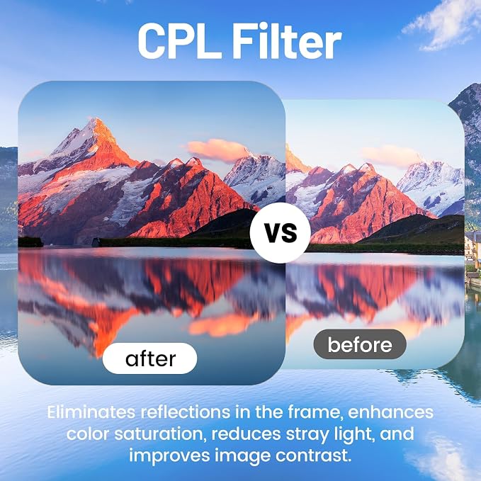 3Pcs UV+CPL+FLD Lens Filter Kit 62mm - Image 3