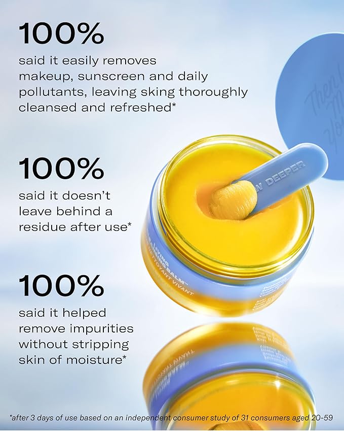 Then I Met You Living Cleansing Balm, Melts Makeup & Sunscreen, Non-Stripping Zero Residue Oil Cleanser with Seaberry, Olive, Grape Seed Oils, Vit E & Persimmon, First-Step Clean Vegan Korean Skincare
