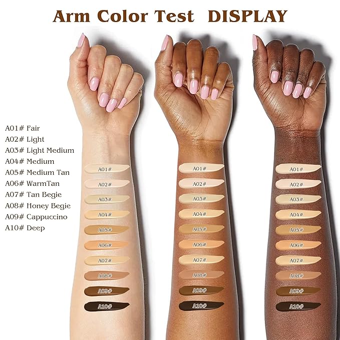 Full Coverage Liquid Concealer, Foundation Makeup for Older Women, Cover Blemishes & Under-Eye Circles, Spots, Matte Finish, Hydrating Primer for Correct, 0.06 floz, Vegan & Cruelty-Free 05#MediumTan