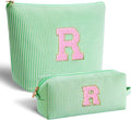 Personalized Anniversary Wife's Birthday Gifts,Mothers Day Gifts for Women,Wife Gifts from Husband,Cool Birthday Gifts for Wife,Makeup Bag Set Cosmetic Bag for Teen Girls - Green,R