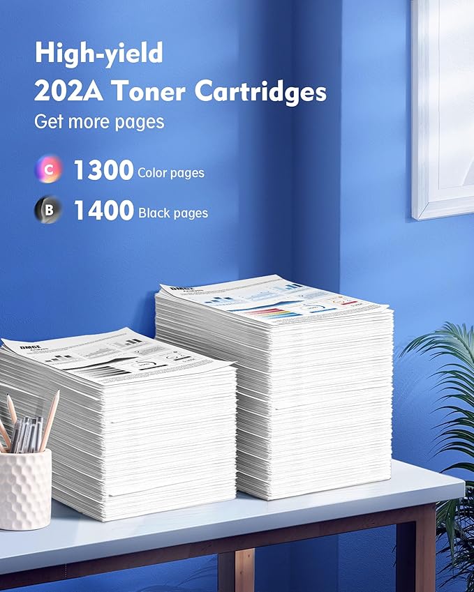 202A Toner Cartridges 4 Pack - Compatible Replacement for HP 202A 202X, MFP M281cdw Toner Cartridges for HP Color Laserjet Pro MFP M281fdw M281cdw M281fdn M254dw M254dn Printer | CF500A