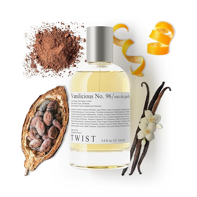 Twist Vanilicious No. 96 - Eau De Parfum Inspired by D. Vanilla Diorama, Long-Lasting Perfume For Women & Men, Paraben Free, Vegan, Clean Ingredients, Unisex, Fragrance - Spray 100 ml | 3.4 fl. oz.