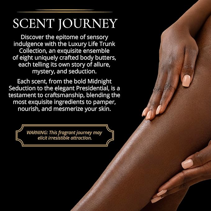 LUXURY LIFE BUTTER - Scented, Luxurious Body Butter With All-Natural Hyaluronic Acid For Soft, Hydrated Skin - For Men & Women - Suitable For All Skin Types - Luxury Life Trunk Collection 240 oz.