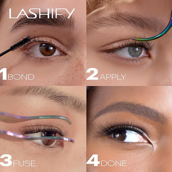 Lashify Fluffy 14mm Gossamer DIY Eyelash Extensions Refill, Truffle Color, Easy False Lashes To Add Fullness and Dimension