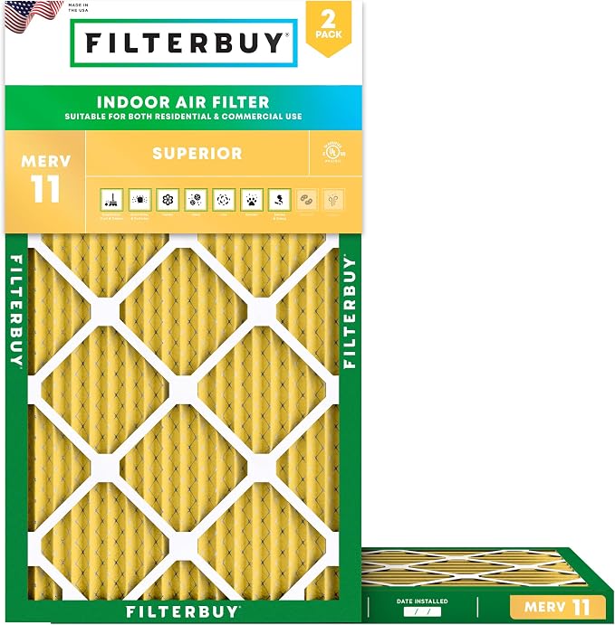 Filterbuy 8x24x1 Air Filter MERV 11 Superior Pet & Allergy Defense, by Filterbuy