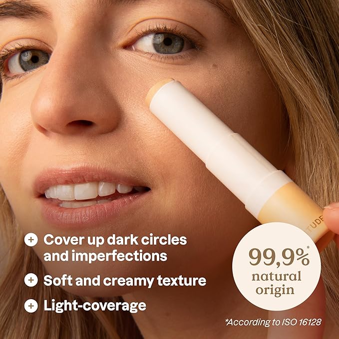 ATTITUDE Oceanly Light Coverage Under Eye Concealer Stick, Titanium Dioxide-Free, EWG Verified, Plastic-Free, Vegan & Cruelty-free Makeup, Nude, 0.2 Ounces