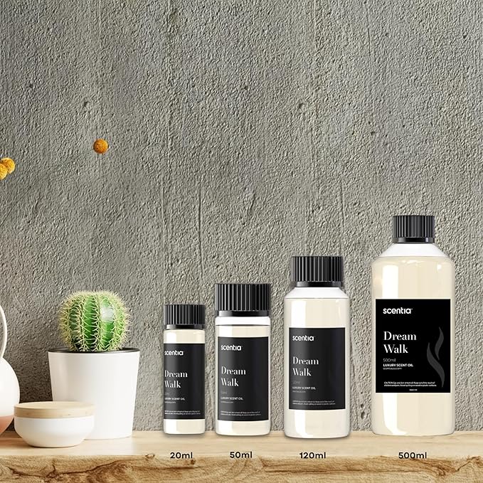 Scentia Hotel Diffuser Oil Inspired by The 5- Star Hotel Scent - 500 ml 16.9 fl oz - Essential Oil Diffuser Refill, White Tea Oil for Aromatherapy Diffusers - Dream Walk, Thanksgiving Gift