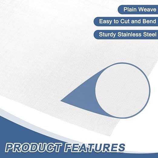 uxcell 100 Mesh 118" x 16" Woven Wire Mesh, 304 Stainless Steel Air Vent Filter - Image 3