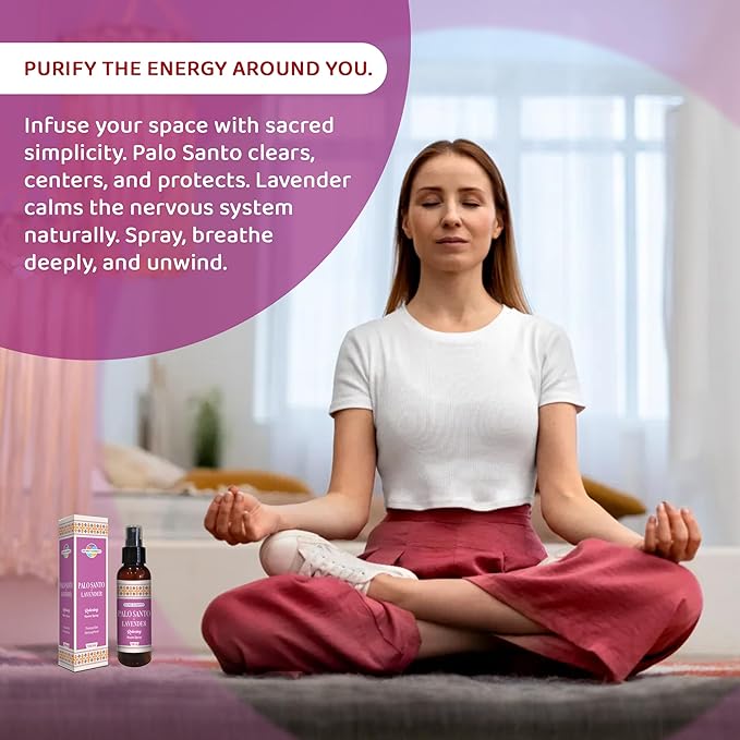 Sacred Element's Palo Santo & Lavender Room Spray | Natural Purifying Mist for Energy Clearing, Negativity Release, Spiritual Balance & Aromatherapy | 3.38 Fl Oz / 100ml Non-Toxic Air Freshener