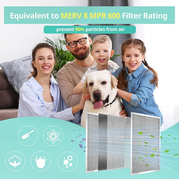 14x14x1 Electrostatic Air Filter, Washable & Reusable Aluminum AC/HVAC Furnace - Image 7