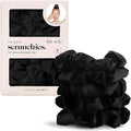 Kitsch Satin Scrunchies for Women – No Crease Hair Ties – Soft Satin Hair Scrunchies for Girls – Frizz Free, Gentle, Stylish Hair Accessories | Ideal Gifts for Women – Black, 5 pcs