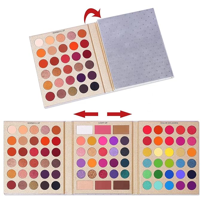 UCANBE Pretty All Set Eyeshadow Palette Holiday Set Pro 86 Colors Makeup Kit Matte Shimmer Eye Shadow Highlighters Contour Blush Powder All In One Valentine's Gift Makeup Pallet