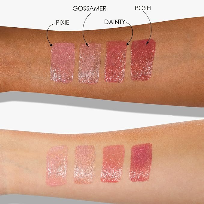 LONDONTOWN Gossamer, Peachy Beige, Plush Shine Lip Gloss Tube, Deep Hydrating High Shine Sheer Tint Non-Sticky Conditioning Balm