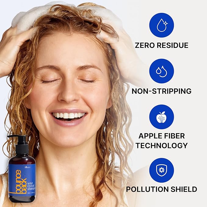 Wave Revival Shampoo for Curly Hair Women - Frizz-Fighting & Hydrating Curl Shampoo for Defined Waves | Sulfate-Free & Paraben-Free