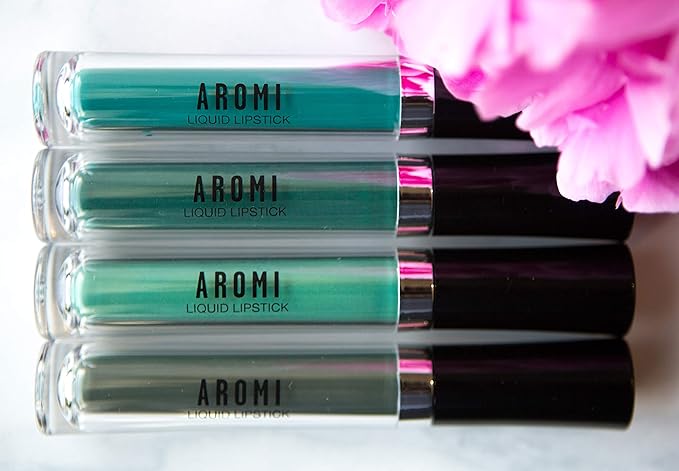 Aromi Teal Matte Liquid Lipstick - Turquoise, Blue Green Lip Color, Vegan and Cruelty-free Makeup, Waterproof, Long-lasting (Mermaid Vibes)