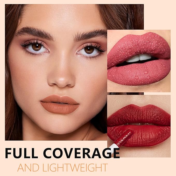 Bright Red Lipstick Long Lasting Lipsticks for Women Pigmented Smudgeproof Transferproof Vegan Cruelty Free Lip Makeup, A52 Enjoyful