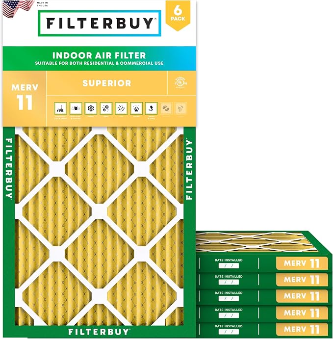 Filterbuy 10x18x1 Air Filter MERV 11 Superior Pet & Allergy Defense, by Filterbuy